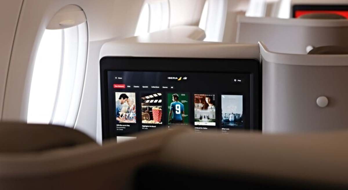 Una pantalla en un avión / Iberia
