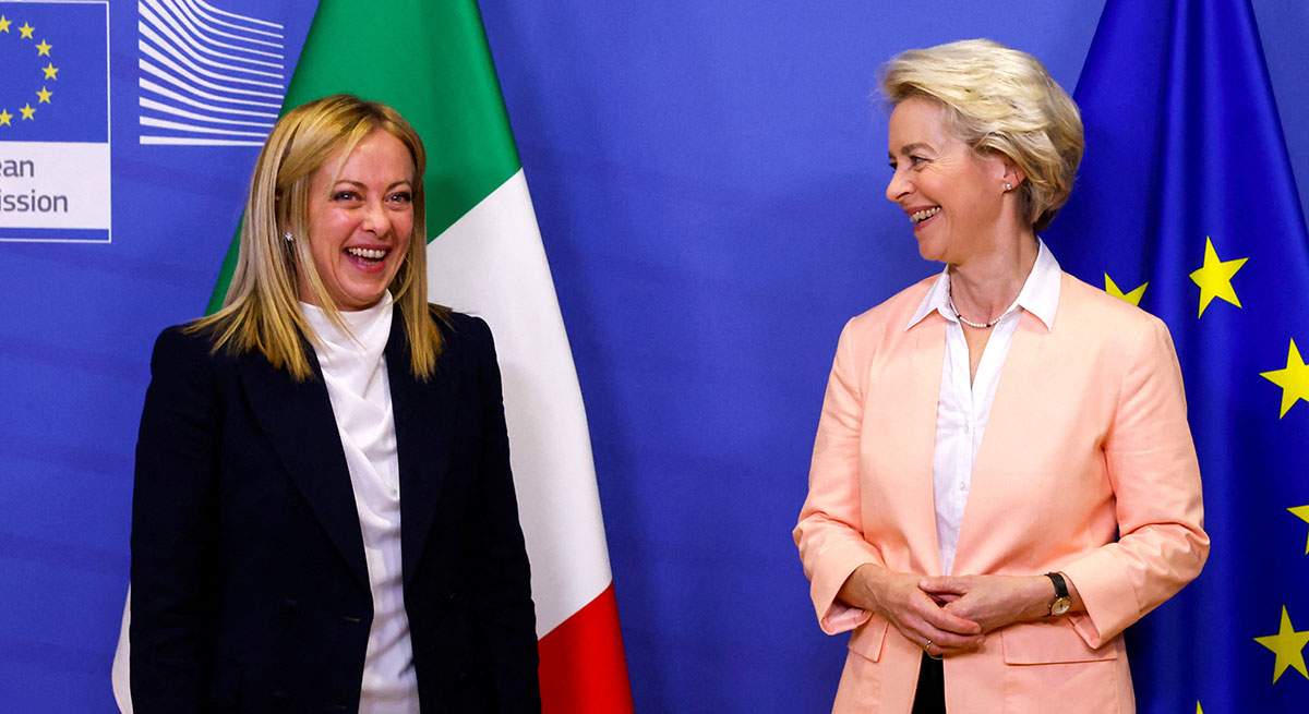 Meloni con Von der Leyen