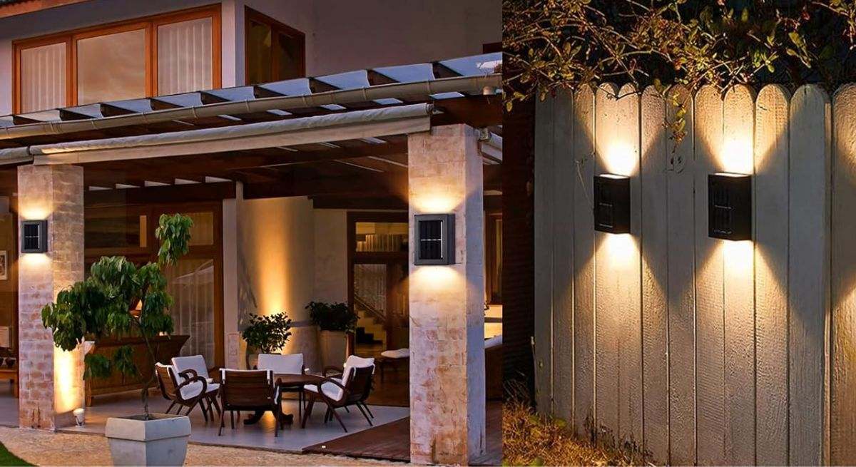 4 luces solares de pared para exteriores YUNYODA