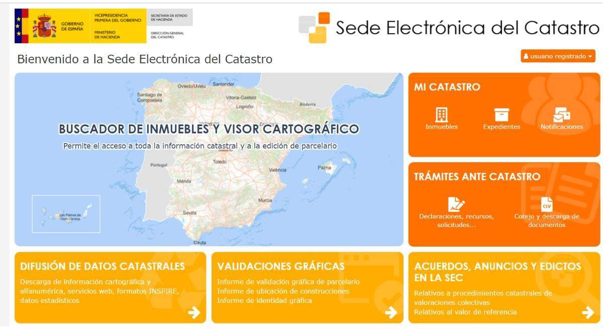 Sede Electrónica del Catastro.