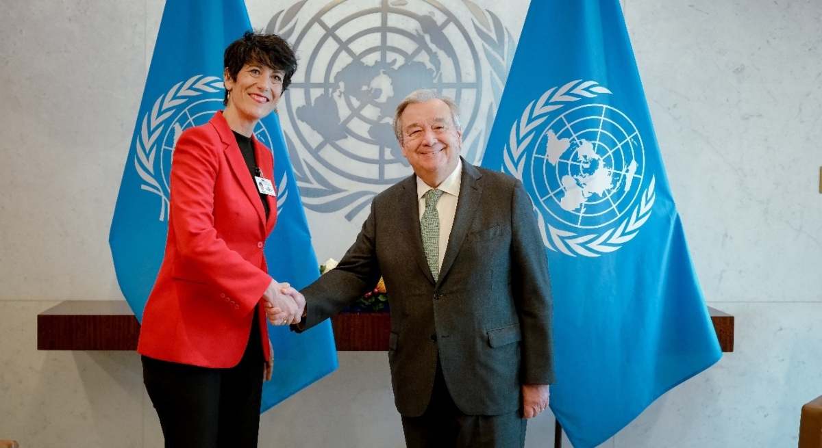 Elma Saiz y António Guterres / Ministerio de Inclusión