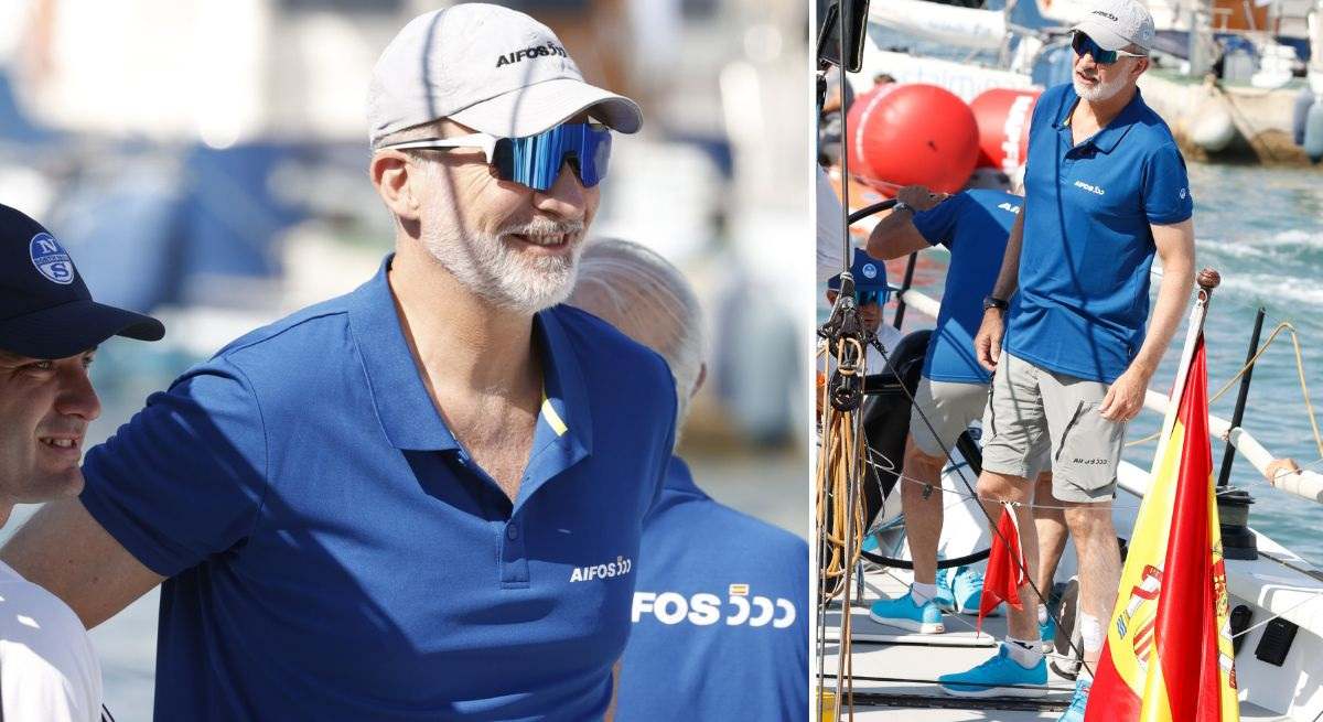 Felipe VI, con un apósito en la pierna izquierda este viernes 1 de agosto