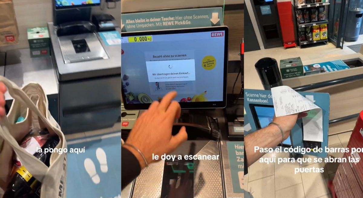 Truco del supermercado alemán. / Foto: TIKTOK - Ansesurff
