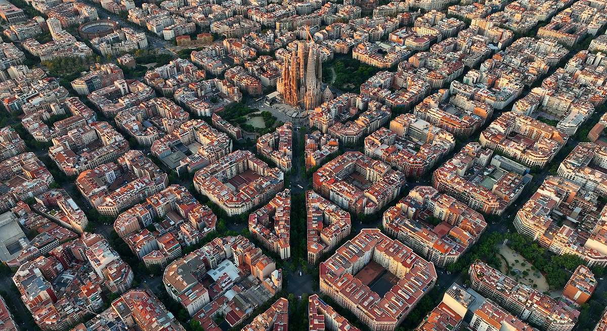 Vista aérea de la Sagrada Família. EE