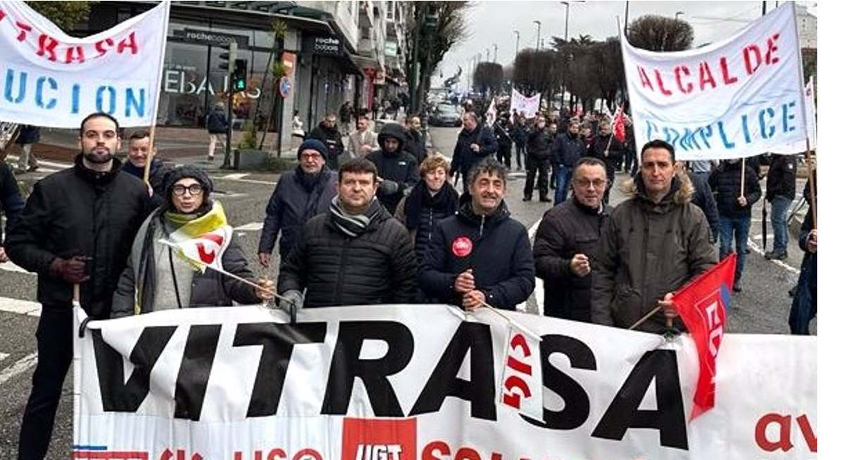 Imagen de una manifestación de trabajadores de Vitrasa. 