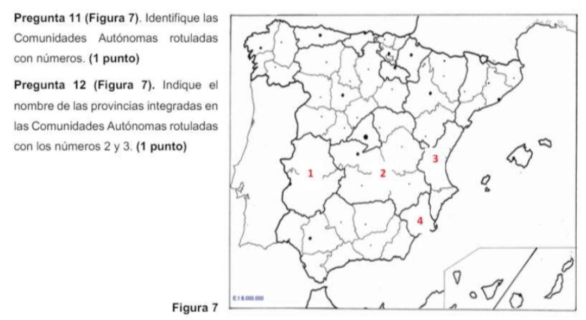 Ejercicio del examen de Geografía en la EBAU de Asturias. 