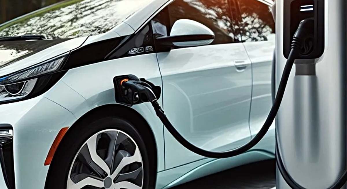 Un coche eléctrico cargándose