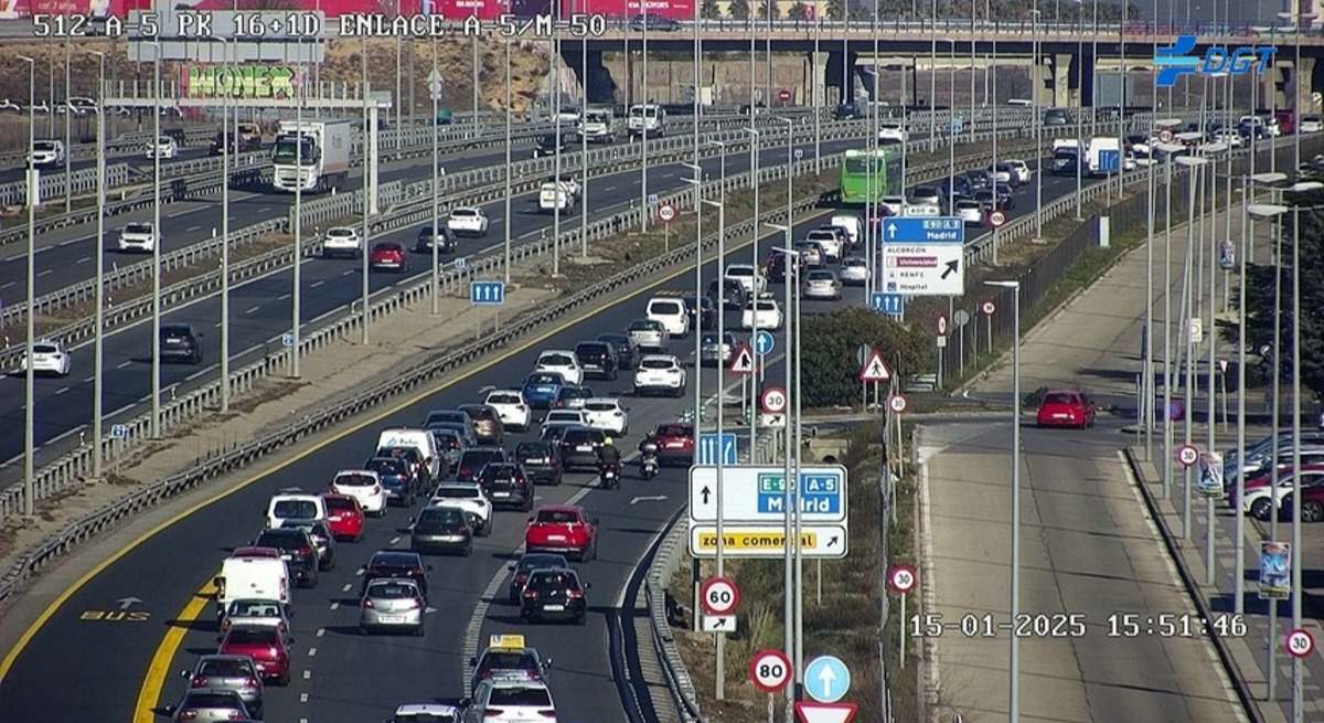 Nuevo carril bus de la A-5 a la altura de Móstoles