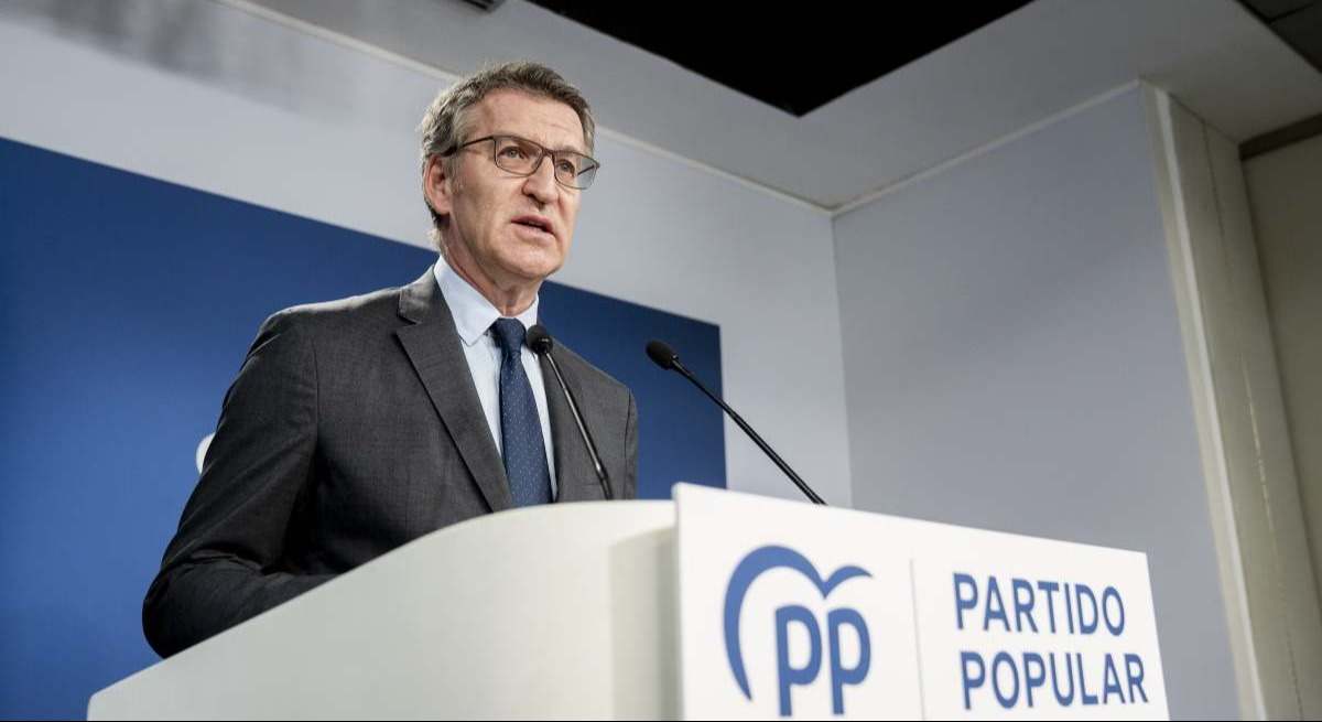 Alberto Núñez Feijóo, en rueda de prensa.