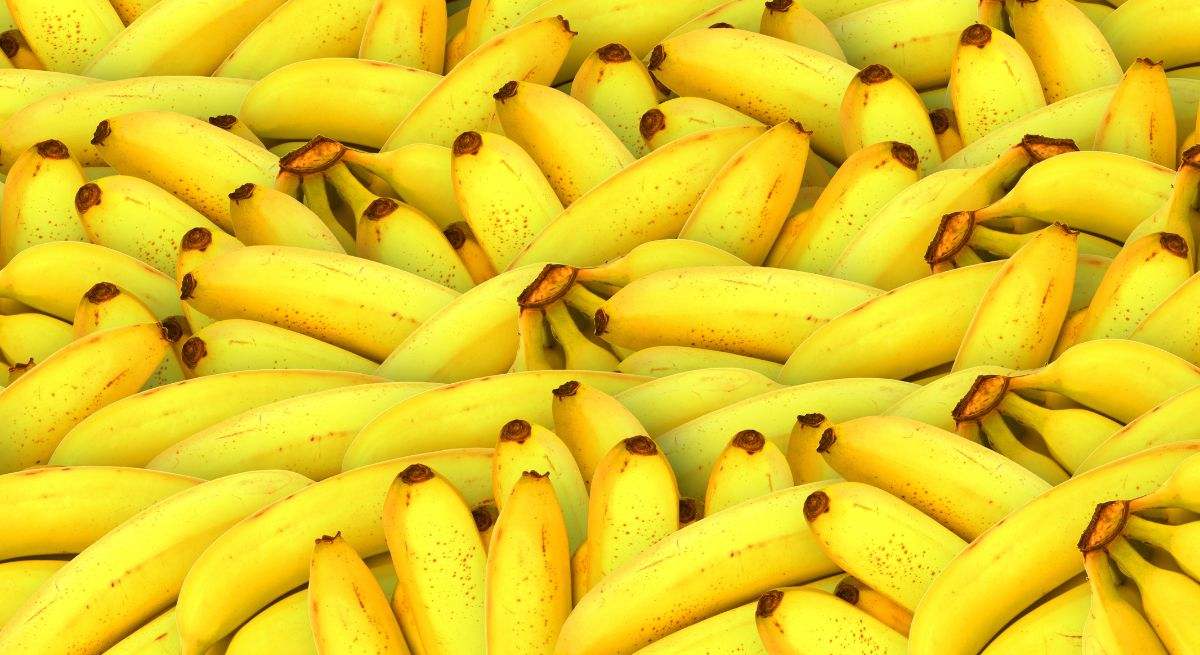 Varias bananas juntas, sobre una mesa