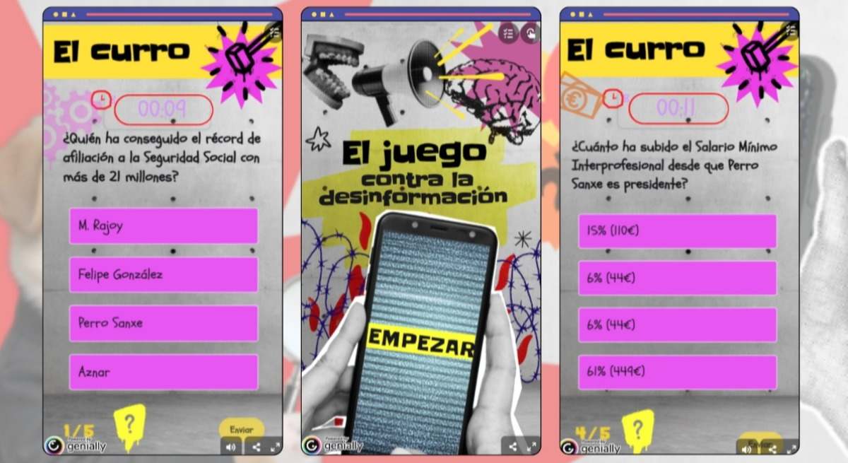 Preguntas del videojuego lanzado por el PSOE.