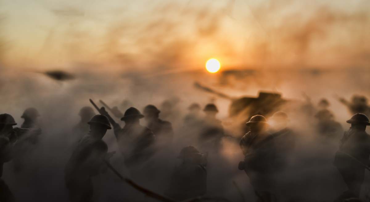 Foto de recurso de un combate de una guerra.