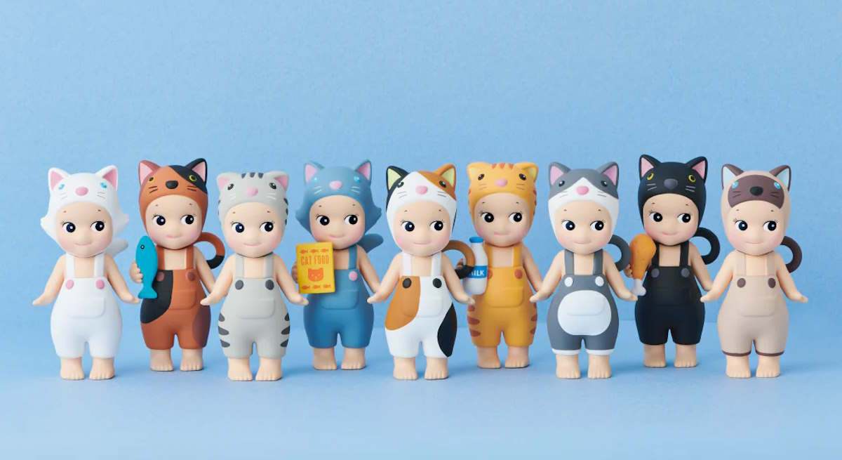Colección de gatos de Sonny Angels publicitada en la web oficial.