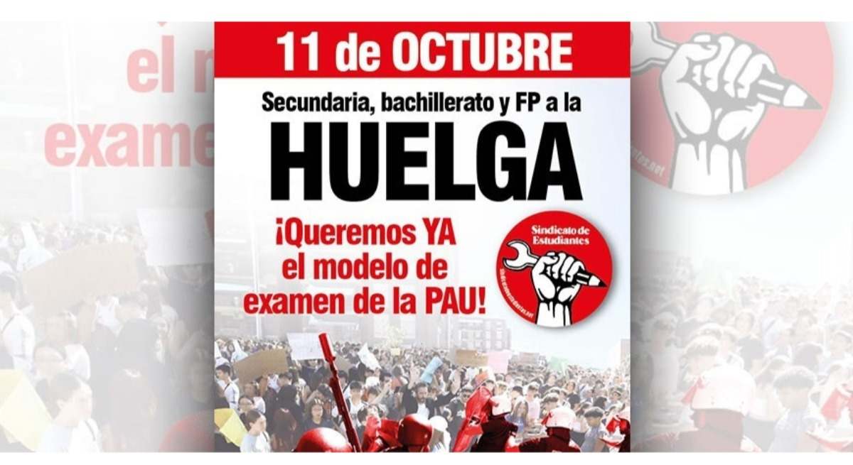 Cartel de la huelga de estudiantes.