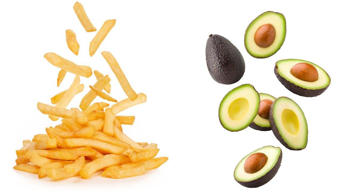 Patatas fritas y aguacates. / Foto: iStock - Canva