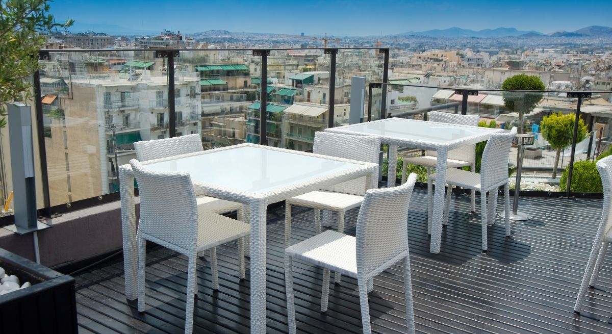 El restaurante en la azotea de un hotel
