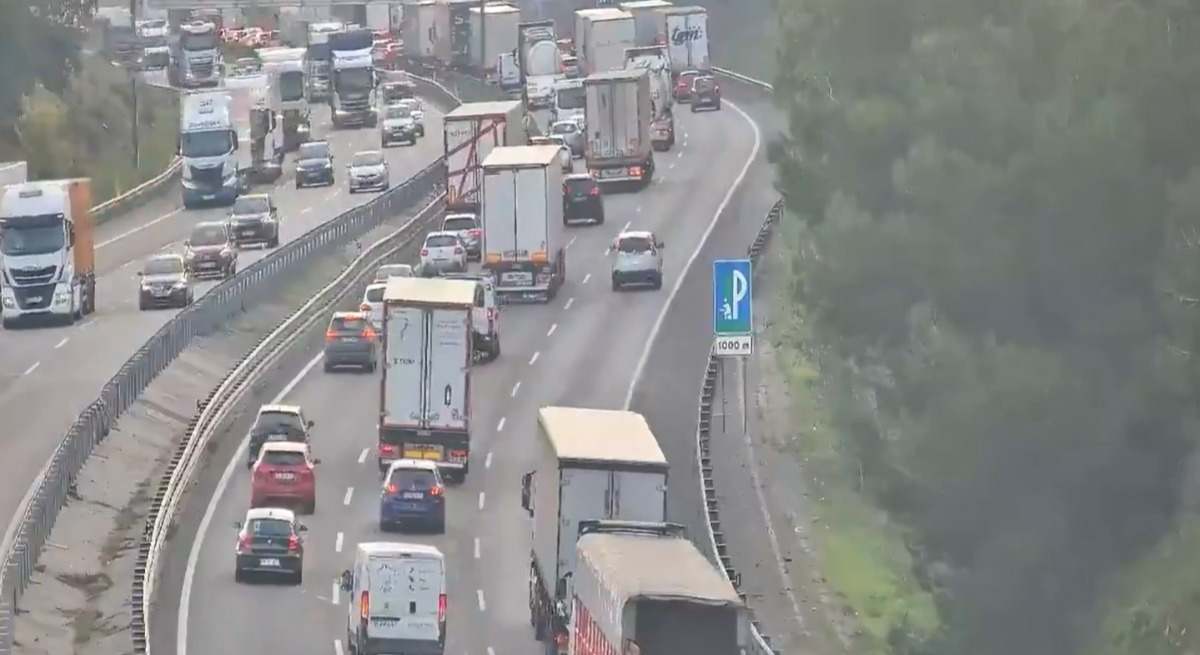 Accidente en la AP-7. Foto: Trànsit.