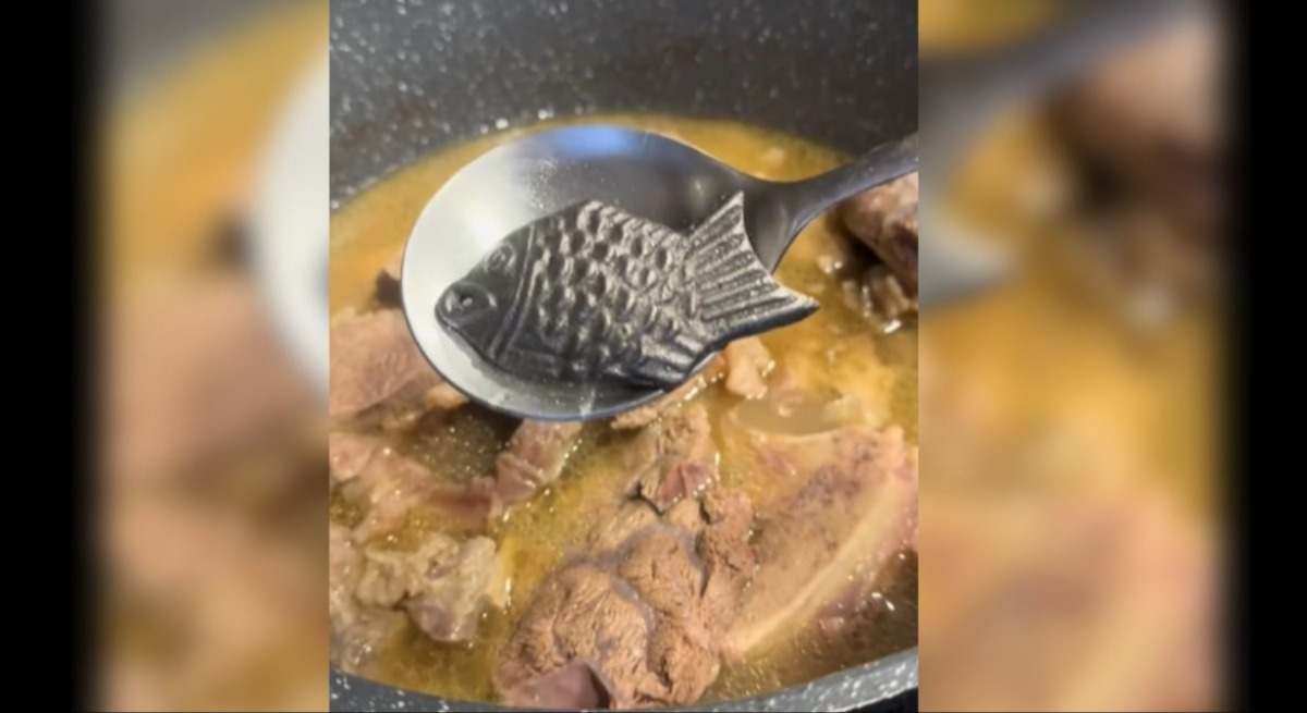 Pez de hierro en un olla