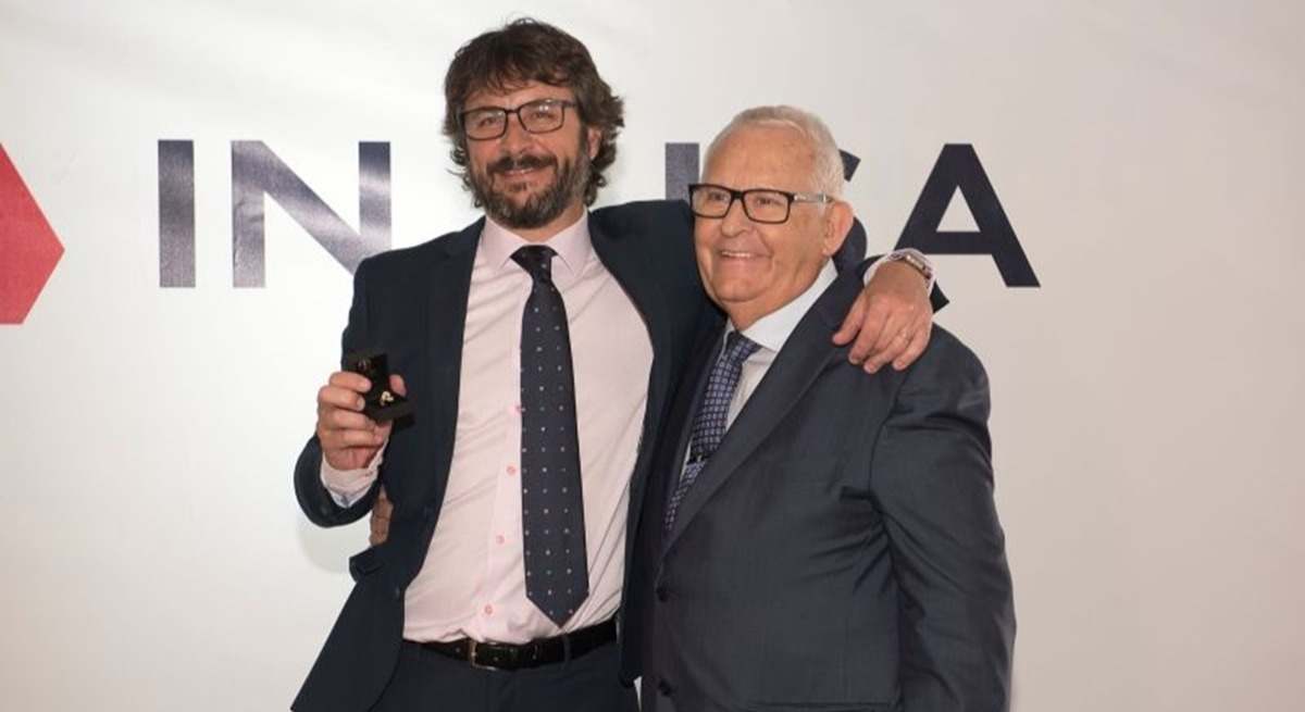 Luis Berbegal y Antonio Luis Berbegal, en una imagen del 70 aniversario de Injusa en 2017.