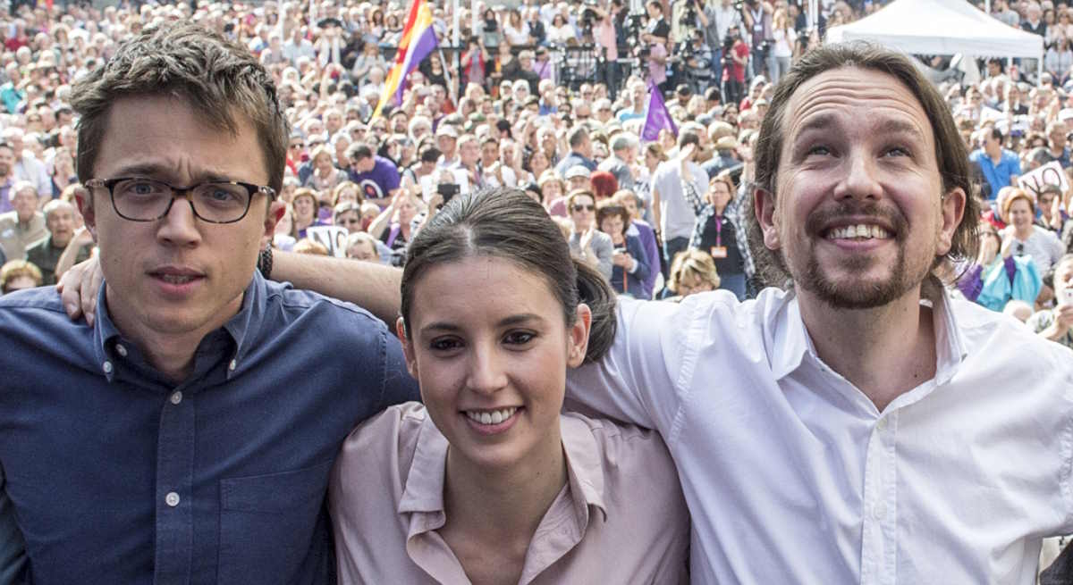 Íñigo Errejón, Irene Montero y Pablo Iglesias en una imagen de archivo