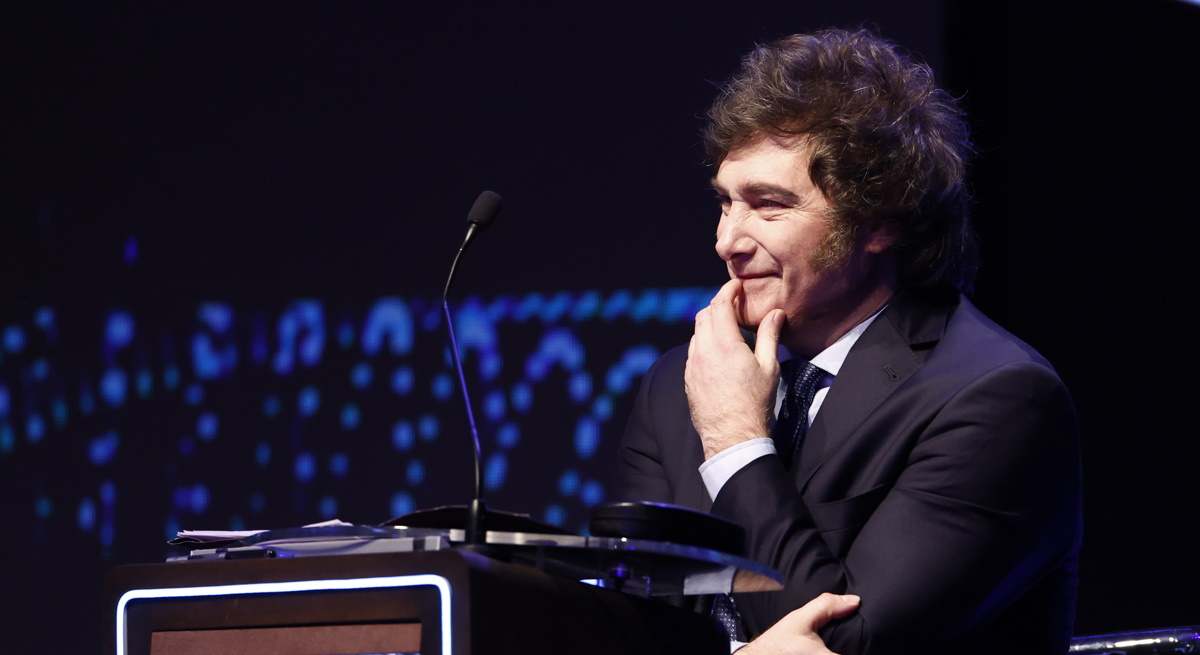 Javier Milei, en el debate de este pasado fin de semana. Foto: EFE.