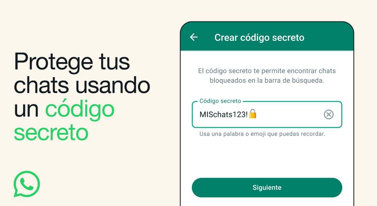 Código secreto para chats bloqueados de WhatsApp