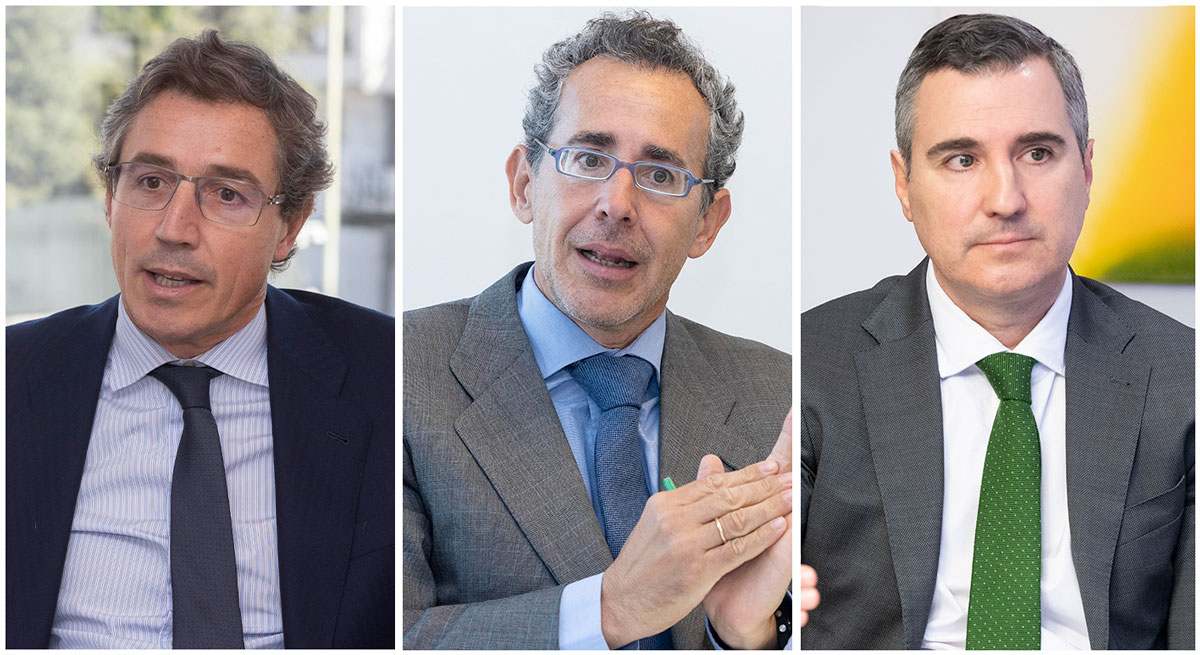 Fernando Bernad y Álvaro Guzmán, de Azvalor AM, e Iván Martín, de Magallanes Value Investors.