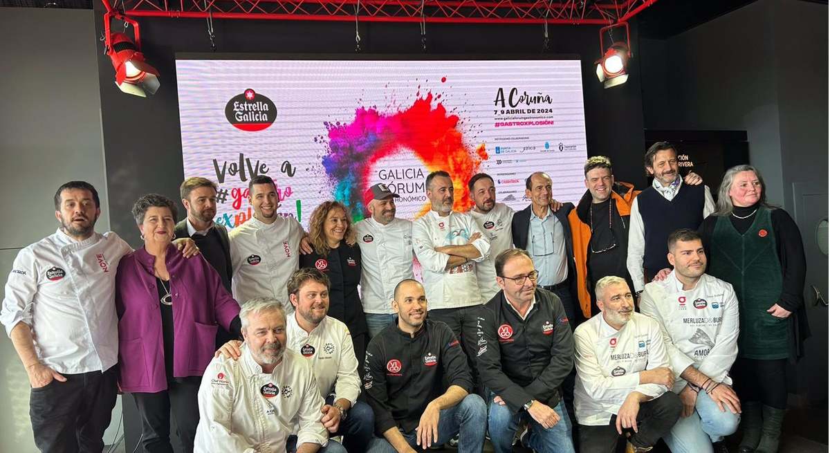Presentación de la novena edición de Galicia Fórum Gastronómico 2024 impulsado por el grupo cervecero Estrella Galicia.