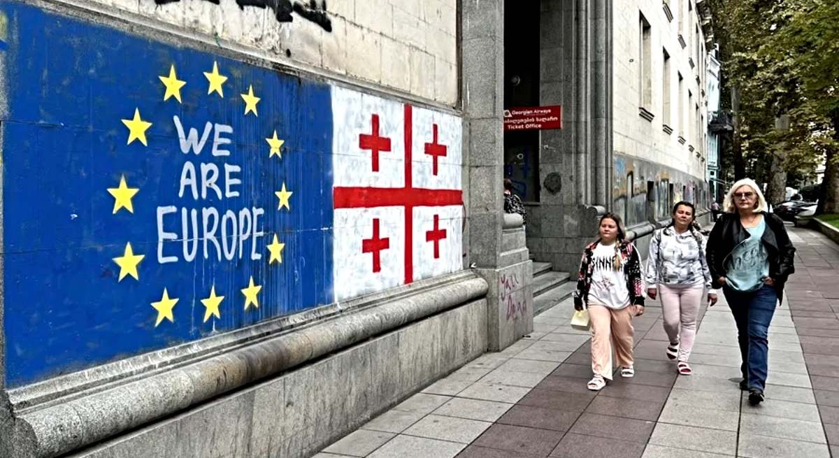 Una pintada proeuropea en Georgia / EFE