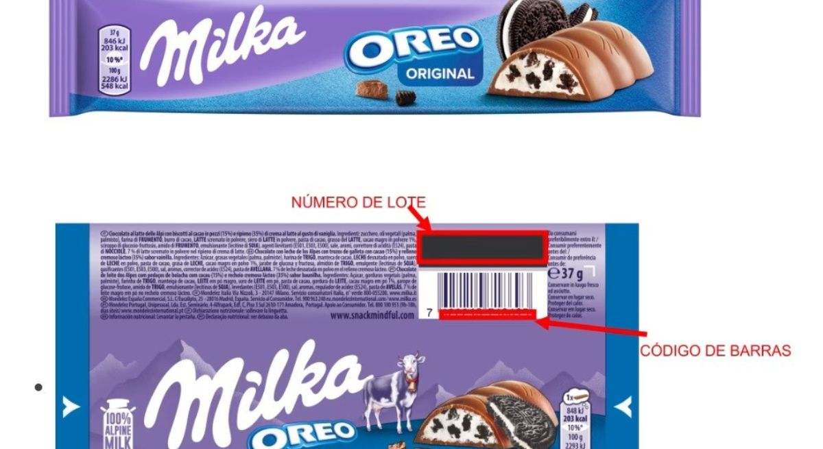 Barritas de chocolate Milka Oreo. / Foto: AESAN