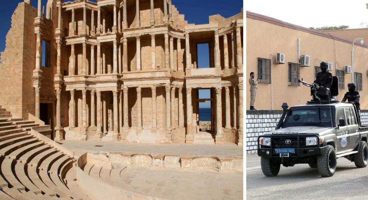 Imágenes de dos partes de Libia