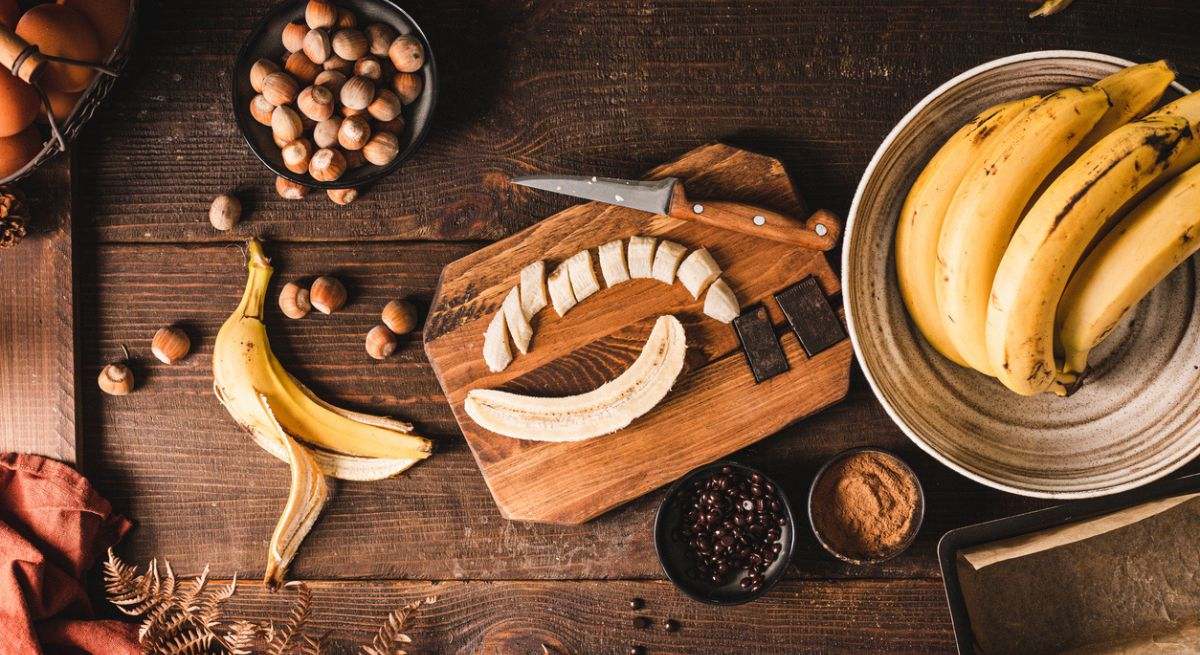 Cocina con bananas y chocolate