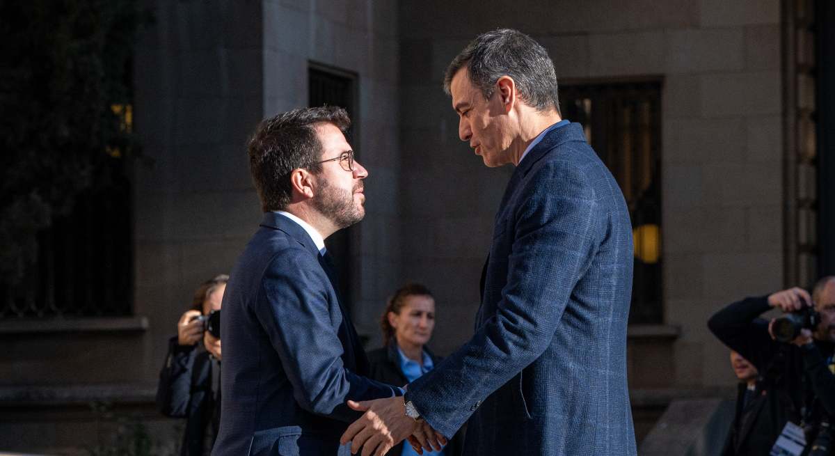 Pedro Sánchez y Pere Aragonès.