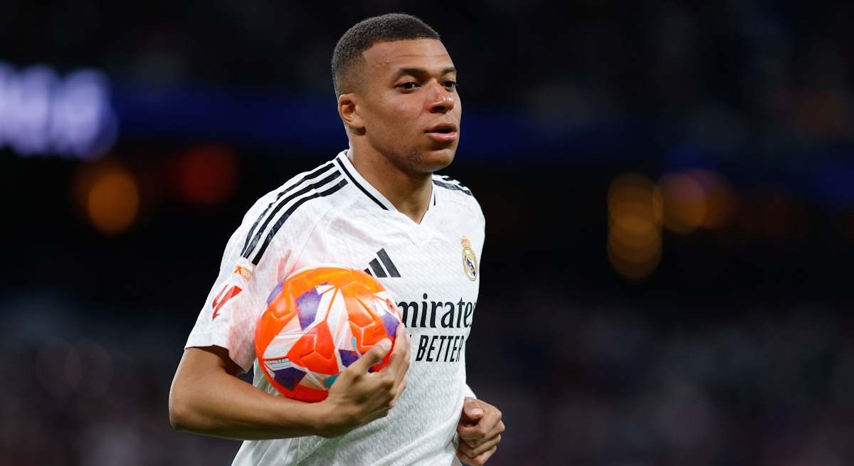 Kylian Mbappé, en un partido del Real Madrid.