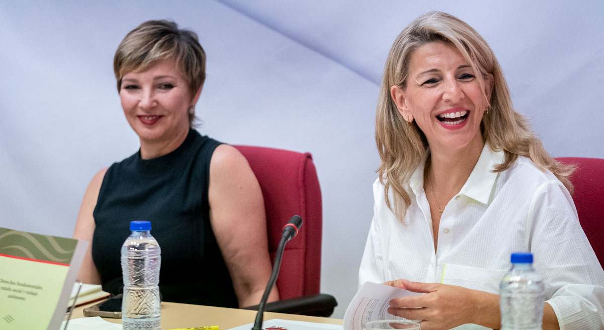 La secretaria general de UATAE, María José Landaburu, junto a Yolanda Díaz. EP