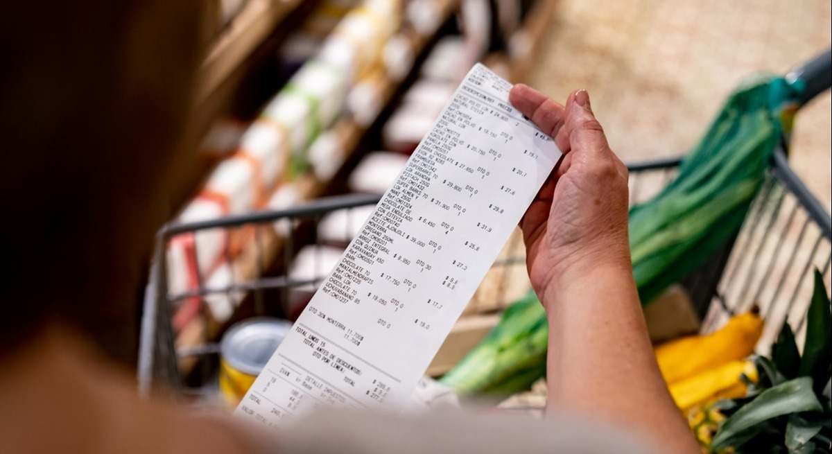 ticket de la compra de un supermercado