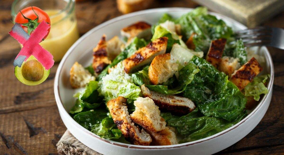 Ensalada sin aguacate ni tomate