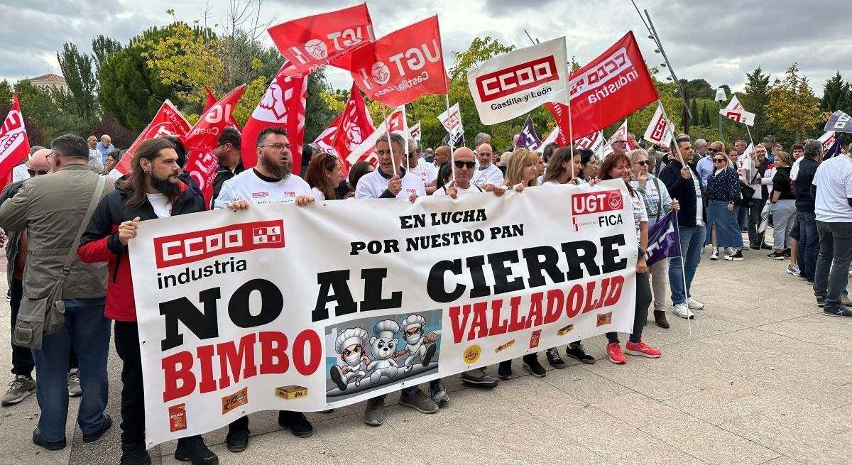 Protesta contra el cierra de la planta de Bimbo en Valladolid