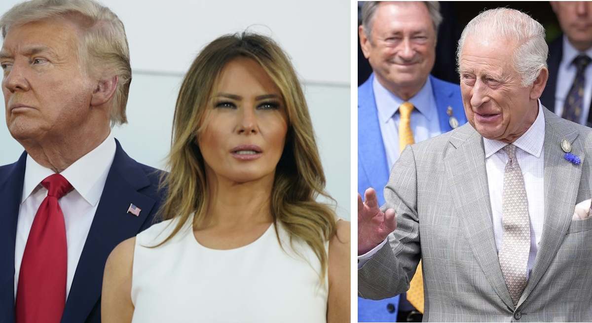Donald y Melania Trump y Carlos III