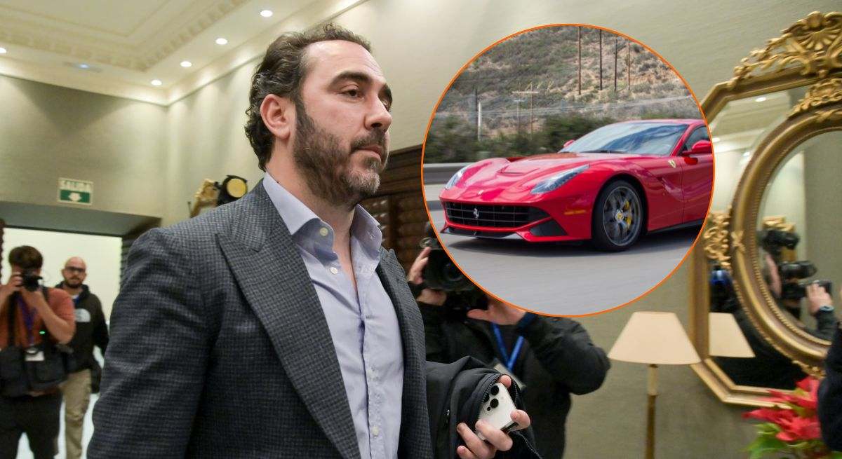 Montaje del empresario Víctor de Aldama y un Ferrari F12