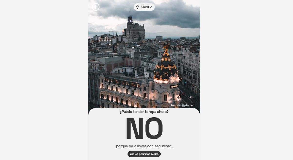 La herramienta '¿Puedo tener la ropa ahora?'