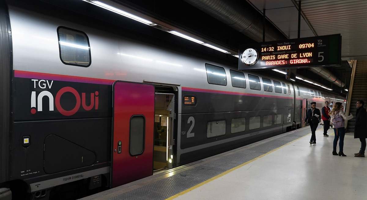 Tren TGV INOUI estacionado en Girona con destino a París. / SNCF Voyageurs