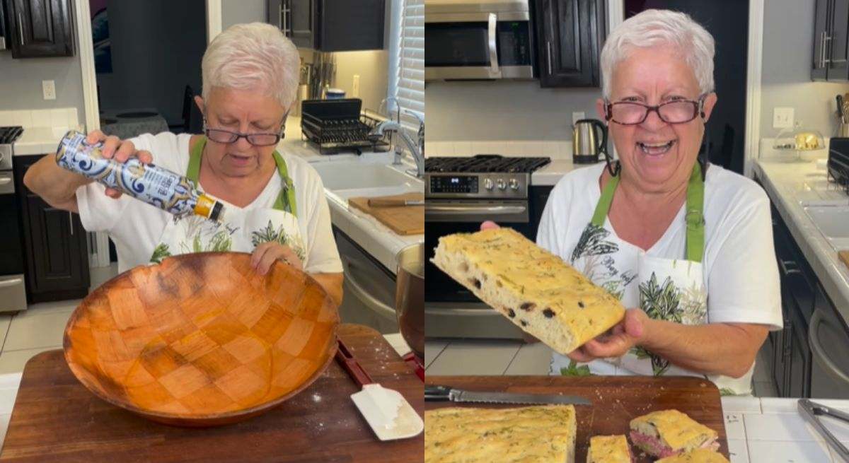 Anna Prezio haciendo una focaccia