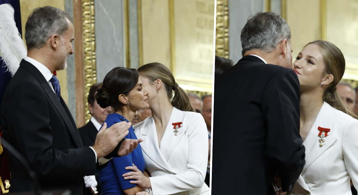 La princesa Leonor, Felipe y Letizia en la jura de la Constitución