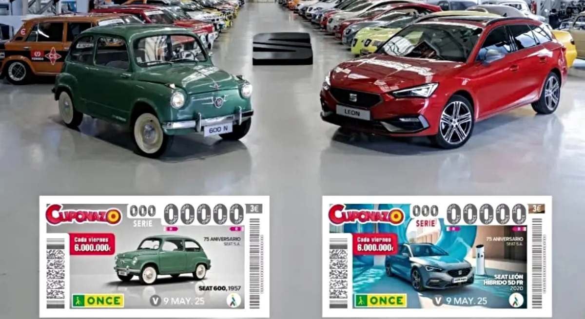 Dos cupones de la ONCE inspirados en Seat / ONCE