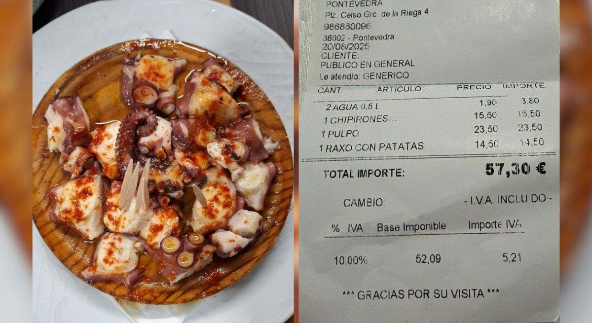 Ración de pulpo en Pontevedra