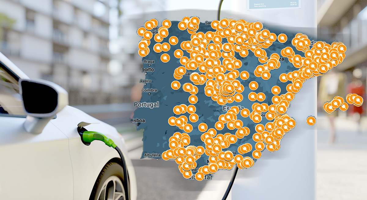 mapa puntos de recarga coches electricos