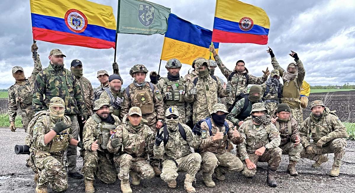 Combatientes colombianos en Ucrania