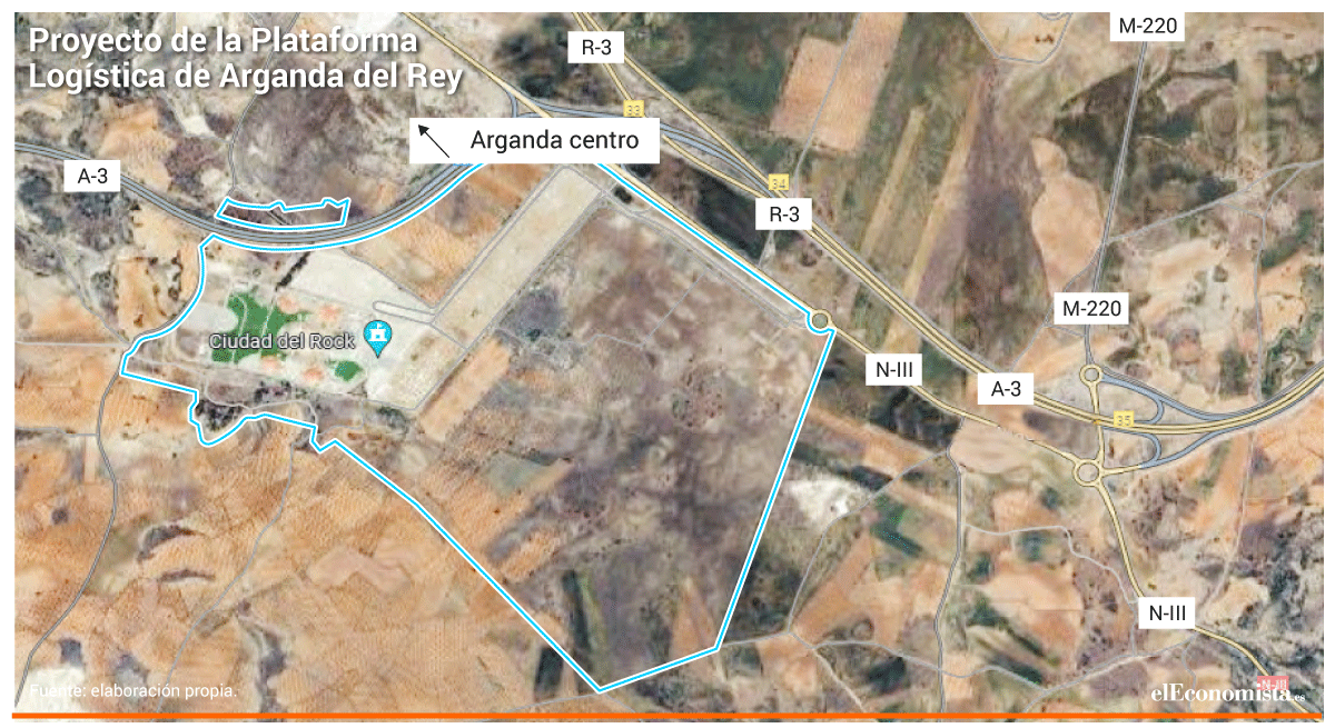 Terrenos en los que se construirá la Plataforma Logística de Arganda del Rey