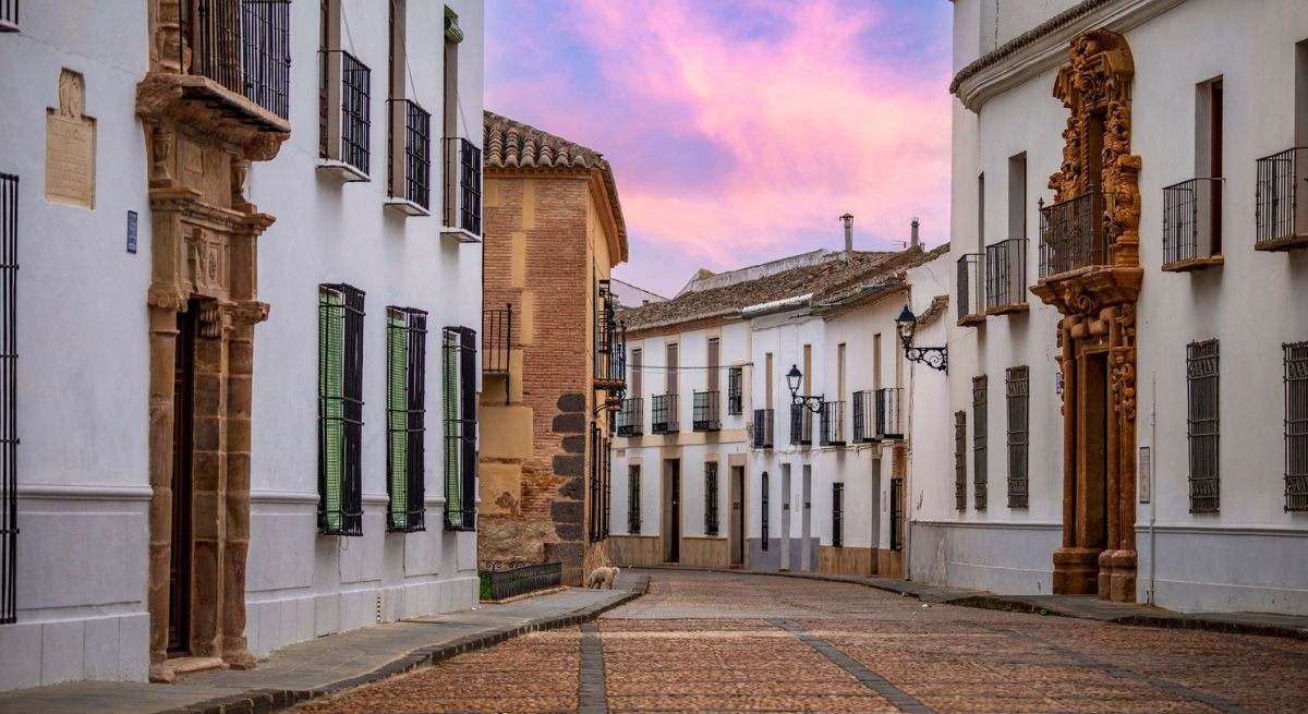 Una calle que sale de la plaza